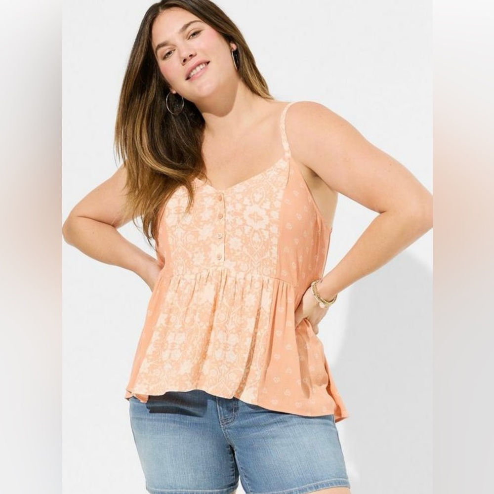 Torrid Peach Floral Camisole